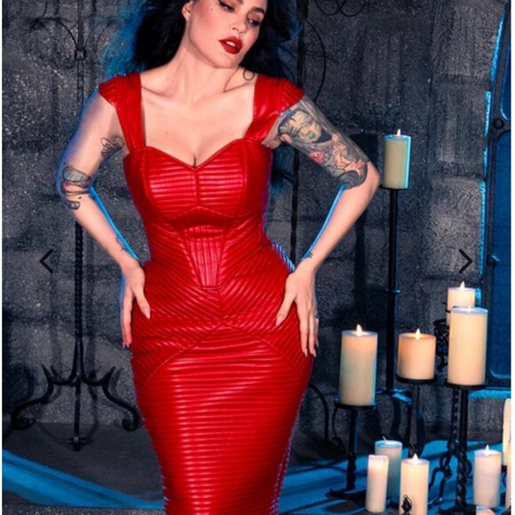 NWT La Femme en Noir Dracula armor 2 piece dress, small - Picture 1 of 7
